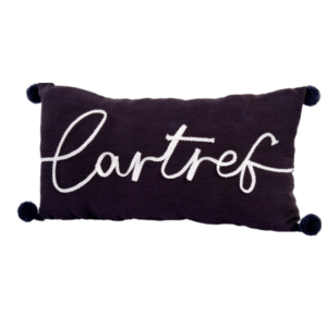 Clustog Cartref Du - Black Welsh Cartref Cushion
