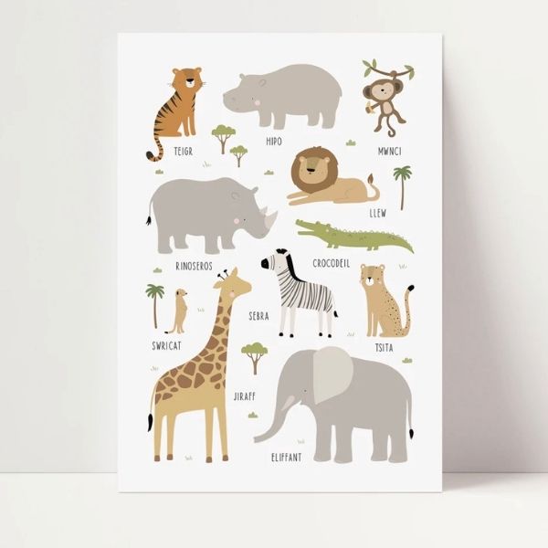 Welsh Safari Animals Print - The Magical Gift Boutique